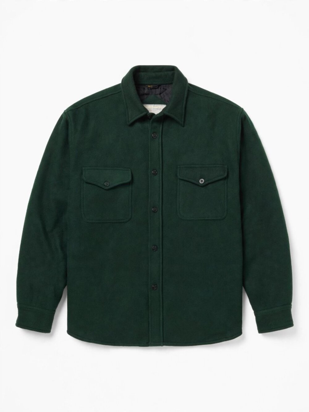 Boatworks Shacket Men's L Green Wool Blend Button Up Shirt Jacket Quilted Lined
